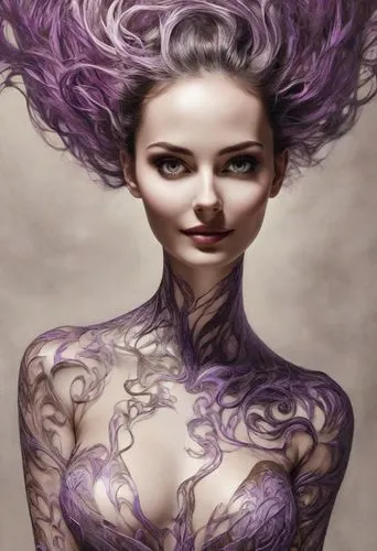 bodypainting,body painting,bodypaint,airbrush,violetta,medusa,la violetta,fantasy art,body art,violaceous,airbrushing,mesmero,violet head elf,viveros,violeta,liliana,purple lilac,dryads,veil purple,airbrushed,Photography,Realistic