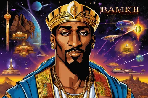 Imagine Rakim Allah as a character in a sci-fi novel.,ramses ii,cd cover,prophet,anchikh,freekeh,ras el hanout,zaminkand,ankh,mamba,axum,king tut,tutankhamun,pharaoh,ramanguli,ma'amoul,pharaohs,karnak