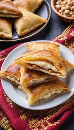 sopaipilla,börek,crêpe,roti prata,crepes,lefse,empanadas,khachapuri,empanada,korean pancake,fatayer,quesadilla,paratha,piadina,banitsa,paratha roll,pastilla,cuban pastry,murtabak,lavash,Photography,General,Realistic