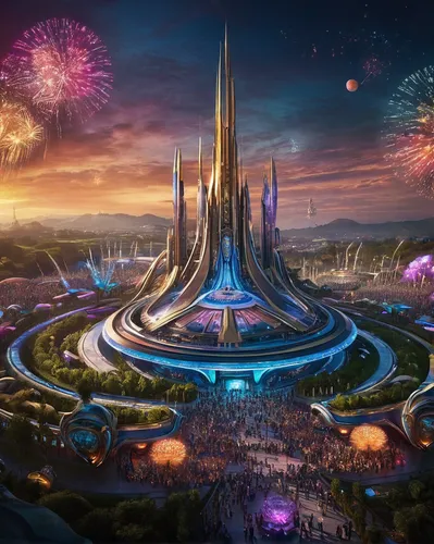 tomorrowland,shanghai disney,futuristic landscape,fantasy world,the disneyland resort,fantasy city,futuristic architecture,walt disney world,concept art,disney world,disneyland paris,fantasy landscape,fairy world,epcot center,valerian,2022,disney land,3d fantasy,fantasy picture,dream world,Photography,Documentary Photography,Documentary Photography 31