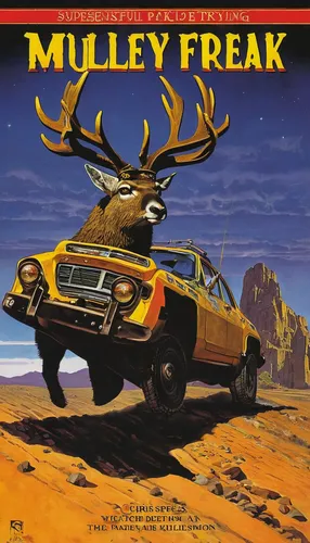 fourty miles,cd cover,muckbee,album cover,sport utility vehicle,dodge ram rumble bee,bobby-car,buick century,willys,musicplayer,mull,dakar rally,bobbycar-race,mk1,desert safari,retro music,mullet,miller,dodge dakota,muscle car cartoon,Conceptual Art,Sci-Fi,Sci-Fi 08