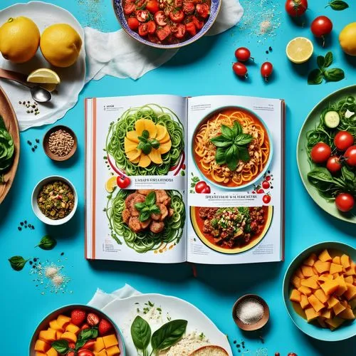 colorful pasta,food collage,colorful vegetables,mezze,healthy menu,food styling,Photography,General,Realistic