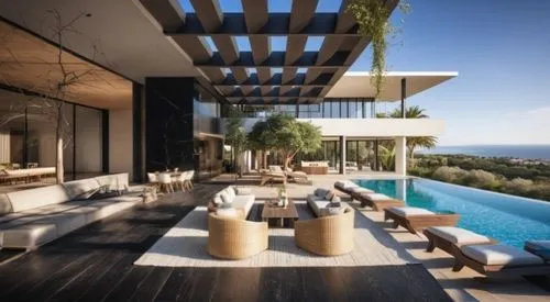 SWIMMING POOL WITH NAVY AND TURQOISE TILES,dunes house,landscape design sydney,luxury property,landscape designers sydney,luxury home interior,holiday villa,modern house,uluwatu,garden design sydney,l