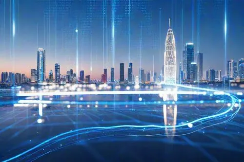 abstract image of city in background and lights,cybercity,smart city,cyberport,futurenet,mubadala,cybertown