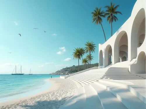 beachfront,beach scenery,dream beach,white sandy beach,beach landscape,cryengine,3d rendering,beautiful beach,caribbean beach,tropical beach,white sand,renderings,paradise beach,seaside resort,mustique,white sand beach,tropico,render,beautiful beaches,beach resort,Photography,General,Realistic