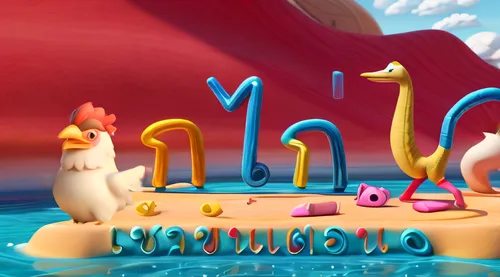 cinema 4d,vimeo,vimeo logo,party banner,bird kingdom,whimsical animals,anthropomorphized animals,decorative letters,bird bird kingdom,logo header,flamingos,3d render,crown render,animal film,sea birds,alphabet word images,nautical banner,simpolo,3d fantasy,birthday banner background