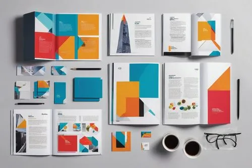 brochures,page dividers,teal and orange,paper products,paper product,book pages,graphic design studio,abstract corporate,commercial packaging,color book,folders,abstract shapes,abstract design,nautical paper,color table,tear-off calendar,color paper,paint boxes,flat lay,color combinations,Unique,Design,Knolling