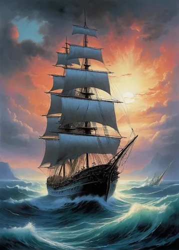 sea sailing ship,sailing ship,sail ship,three masted sailing ship,tallship,sailing ships,full-rigged ship,barquentine,sailing vessel,tall ship,galleon ship,sloop-of-war,east indiaman,sea fantasy,galleon,caravel,inflation of sail,windjammer,three masted,mayflower,Conceptual Art,Fantasy,Fantasy 29