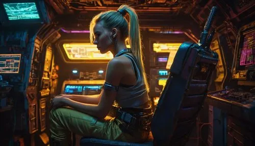 cyberpunk,ufo interior,arcade games,arcade,jukebox,scifi,arcade game,bangkok,operator,retro woman,arcades,retro girl,girl at the computer,valerian,sci - fi,sci-fi,traveller,symetra,sci fi,80s,Conceptual Art,Sci-Fi,Sci-Fi 26