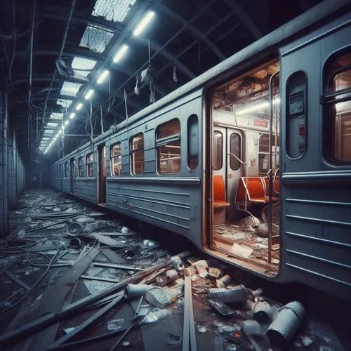 train crash,abandoned train station,abandoned,abandonded,luxury decay,abandoned places,urbex,disused trains,last train,post-apocalypse,world digital painting,wreckage,train shocks,south korea subway,demolition,derelict,debris,photomanipulation,train cemetery,dilapidated