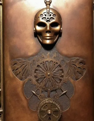 head plate,lyre box,helmet plate,dustjacket,metal cabinet,card box,leather suitcase,cartouche,slipcase,metal embossing,dvd case,doorkeeper,venetian mask,iron door,backplate,faceplate,grimoire,prayer book,embossing,room door,Illustration,Realistic Fantasy,Realistic Fantasy 13