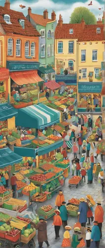 the market,market place,fish market,large market,fruit market,marketplace,market,vegetable market,farmer's market,covered market,medieval market,farmers market,regatta,escher village,kefermarkt,summer fair,seaside resort,jigsaw puzzle,flea market,market square,Illustration,Abstract Fantasy,Abstract Fantasy 03