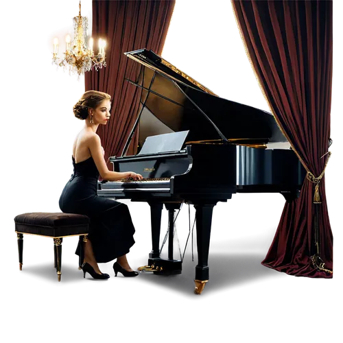 pianist,piano player,concerto for piano,pianoforte,the piano,steinway,grand piano,woman playing,play piano,bechstein,boesendorfer,piano,pianissimo,bosendorfer,steinways,piano petals,thibaudet,piano notes,cesinger,iris on piano,Illustration,Retro,Retro 09