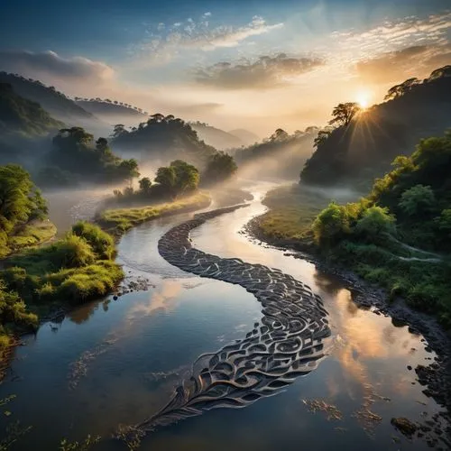 river landscape,flowing water,mountain river,flowing creek,a river,clear stream,Photography,General,Fantasy