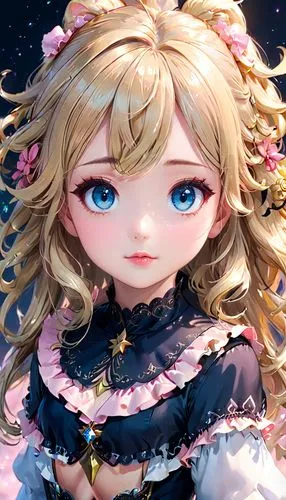 violet evergarden,jessamine,alice,doll's facial features,fairy tale character,luka,aurora,angelica,tumbling doll,portrait background,cinderella,erika,libra,porcelain doll,artist doll,fairy galaxy,heterochromia,female doll,fantasy portrait,rapunzel,Anime,Anime,Traditional