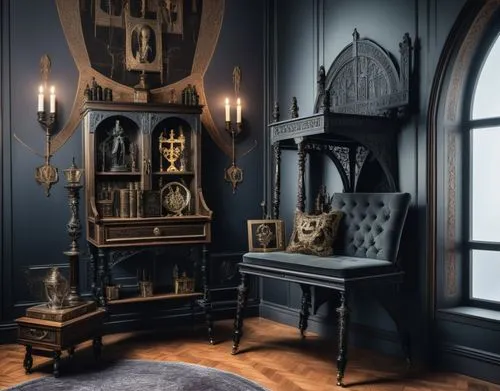 dark cabinetry,victorian room,danish room,ornate room,interior decor,dark cabinets,Unique,Design,Infographics