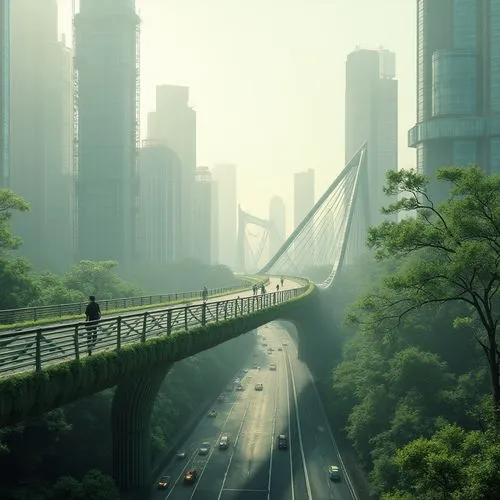 guangzhou,chongqing,skybridge,shangai,shenzhen,changsha,chengdu,shanghai,futuristic landscape,shenzen,city highway,scenic bridge,hangzhou,overpass,changzhou,skyway,highway bridge,urban landscape,foggy landscape,hushan,Photography,General,Realistic