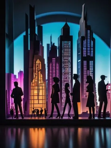 art deco background,metropolis,futurians,megacorporations,fantasy city,capcities,cities,silhouette art,sci fiction illustration,jazz silhouettes,futureworld,coruscant,motorcity,cartoon video game background,cybercity,black city,graduate silhouettes,houses silhouette,urbanworld,megacorporation,Unique,Paper Cuts,Paper Cuts 10