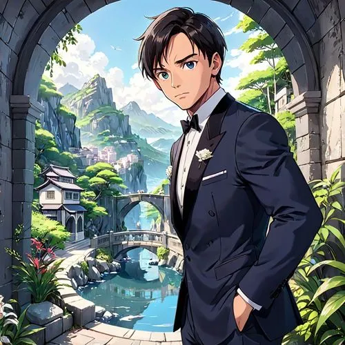 groom,the groom,formal guy,concierge,groom bride,portrait background,gentlemanly,wedding suit,guilinggao,business man,cg artwork,archer,garden of eden,silver wedding,marco,male character,prince of wales,nikko,leo,nagasaki,Anime,Anime,Traditional