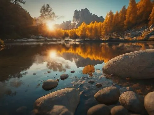 golden autumn,autumn gold,golden light,autumn light,autumn morning,yosemite,autumn mountains,light of autumn,autumn sun,dolomites,autumn scenery,sun reflection,slovenia,autumn background,reflection in water,dolomiti,reflections in water,autumn day,autumn colors,yosemite park