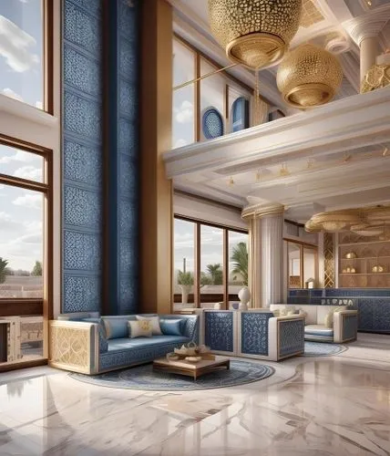 ALTERNATE DESIGN ,the lobby at a four bedroom apartment is lavishly decorated,largest hotel in dubai,rotana,habtoor,penthouses,baladiyat,jumeirah beach hotel