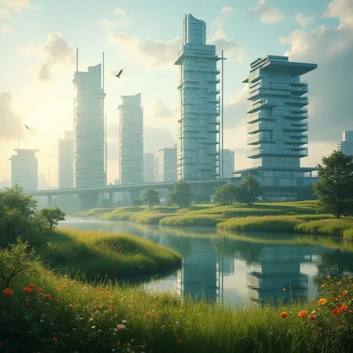 futuristic landscape,ecotopia,arcology,futuristic architecture,terraforming,terraformed,habitats,sentinels,cardassia,imperial shores,homeworld,ancient city,fantasy city,delamar,artificial islands,urban towers,riverlands,industrial landscape,extrasolar,alien world,Photography,General,Realistic