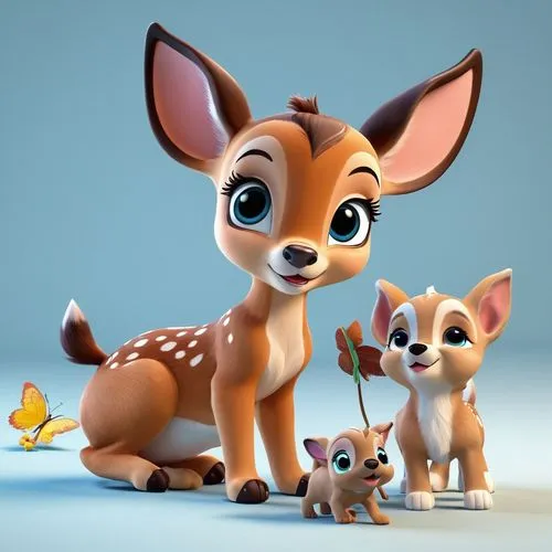 fawn,cute animals,disneynature,fawns,deer with cub,bambi,baby deer,young deer,cartoon animal,cute cartoon image,cute animal,cute cartoon character,small animals,woodland animals,animates,deer,forest animals,deer in tears,deers,kawaii animals,Unique,3D,3D Character