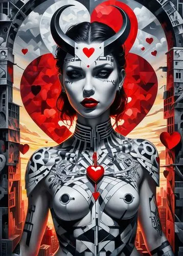 queen of hearts,viveros,amidala,promethea,villainess,homogenic,baroness,biomechanical,demona,bodypaint,fantasy woman,concubine,sci fiction illustration,cyberangels,fantasy art,demoness,darth talon,voodoo woman,bodypainting,lacrimosa,Art,Artistic Painting,Artistic Painting 45