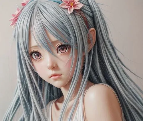 hatsune miku,white heart,painter doll,anime girl,miku,artist doll,anime 3d,worried girl,grey background,aqua,girl portrait,soft pastel,blue heart,kotobukiya,nori,vocaloid,piko,gray color,fantasy portr