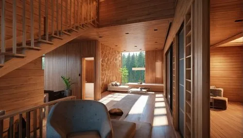 modern room,small cabin,wooden sauna,hallway space,cabin,3d rendering,inverted cottage,sauna,livingroom,the cabin in the mountains,home interior,render,saunas,interior modern design,living room,cabins,3d render,japanese-style room,wooden house,wooden stairs,Photography,General,Realistic