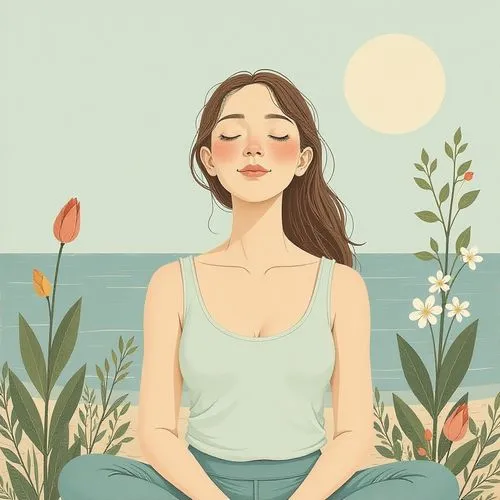 meditative,meditator,meditating,serene,meditation,pranayama,Illustration,Vector,Vector 19