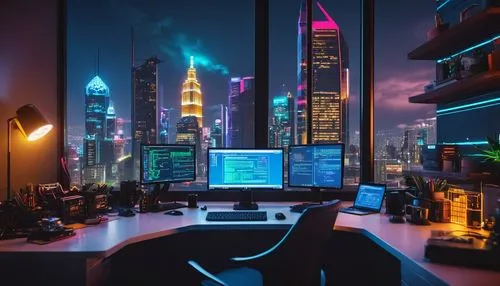 computer room,modern office,computer workstation,blur office background,cybertrader,cyberscene,the server room,working space,cyberport,workstations,creative office,workspaces,work space,desk,cybertown,cyberview,pc tower,workspace,cyberpunk,monitor wall,Conceptual Art,Sci-Fi,Sci-Fi 26