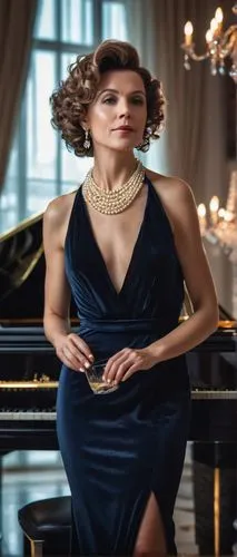 pearl necklace,pianist,concerto for piano,eveningwear,traviata,elegante,mouawad,pearl necklaces,piano player,sobchak,jazz singer,evening dress,gold jewelry,fiordiligi,dalida,art deco woman,necklines,bulgari,netrebko,jeweller,Photography,Documentary Photography,Documentary Photography 16