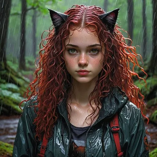 red riding hood,red cat,little red riding hood,redcat,cub,kittani,poupard,seelie,redd,kat,lynx,fae,demelza,felina,behenna,wildcat,wild cat,devil,felos,morwen,Illustration,American Style,American Style 03