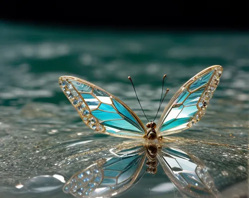 crystal butterfly resting on water flowing in the background,blue butterfly background,ulysses butterfly,glass wing butterfly,butterfly isolated,blue butterfly,melanargia,butterfly background,isolated