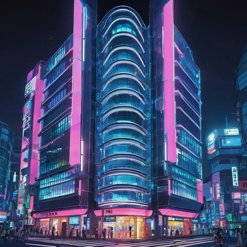 Modern axis polytechnic, futuristic design, intricate architecture, metallic structure, glass façade, angular lines, sleek curves, neon lights, urban landscape, cityscape, night scene, atmospheric lig