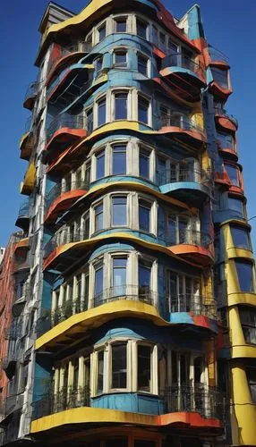 colorful facade,samaritaine,balconies,barceloneta,escala,mansard,apartment blocks,apartment block,hotel w barcelona,multistorey,multifamily,apartment building,edificio,hotel barcelona city and coast,apartment buildings,coruna,glass facades,facades,hanging houses,scampia,Illustration,Retro,Retro 25