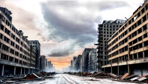 post-apocalyptic landscape,apocalyptic,destroyed city,post apocalyptic,kurilsk,apocalyptically,homs,stalingrad,apocalypso,norilsk,hashima,doomsday,tiberian,scampia,ezzor,apocalypticism,apocalypse,end of the world,fallujah,pripyat,Illustration,American Style,American Style 06