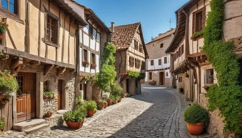 medieval street,conques,sarlat,figeac,colmar,medieval town,Photography,General,Realistic