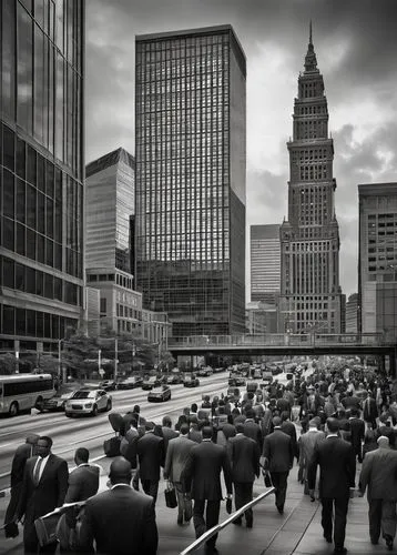 cbot,cleveland,rencen,highmark,detriot,cle,clevelands,stock exchange broker,motorcity,wall street,business district,wallstreet,uncongested,city scape,racegoers,black city,stockbrokers,throngs,streeterville,citicorp,Conceptual Art,Sci-Fi,Sci-Fi 14