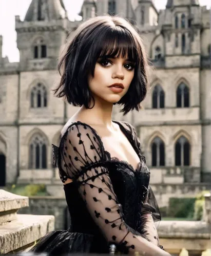 goth woman, black short hair,   ( jenna ortega ),gothic fashion,gothic woman,gothic style,gothic portrait,goth woman,felicity jones,goth whitby weekend,gothic,pixie-bob,goth like,gothic dress,goth wee