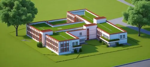 two story house,modern house,school design,3d rendering,modern building,residential house,Photography,General,Realistic