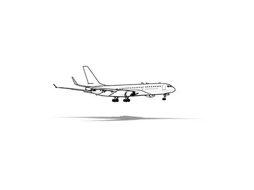 a white plane flies in the sky in a drawing style,plane,aeroplane,tailplane,motor plane,airplanes,jetliner,Design Sketch,Design Sketch,Rough Outline