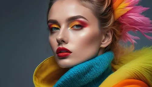 neon makeup,retouching,rankin,harlequin,color feathers,fashion shoot,vibrant color,vibrantly,colourful,fluoro,technicolour,airbrushed,editorials,brights,cosmetics,intense colours,makeup artist,colorful,saturated colors,splash of color,Photography,General,Natural