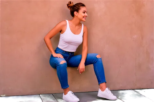 sporty,athleta,lunges,jeans background,selena,fit,ripped jeans,pony tail,stoessel,leggings,jeans,skinny jeans,ponytail,pony tails,lunging,blue shoes,stretching,ballet pose,sweatpants,pink shoes,Conceptual Art,Daily,Daily 35