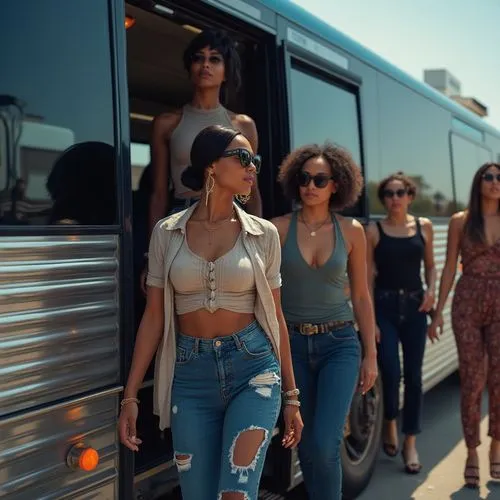 tour bus,girl group,stagecoach,rv,queens,motorbus