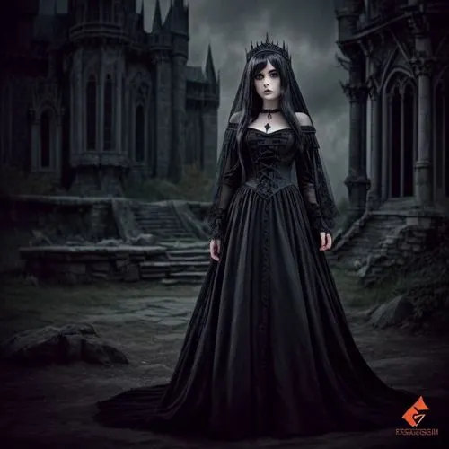 gothic dress,gothic woman,gothic fashion,gothic portrait,gothic style,gothic,dark gothic mood,gothic architecture,goth woman,witch house,crow queen,dark angel,priestess,dark art,goth like,goth,sorceress,queen of the night,fantasy picture,dress walk black