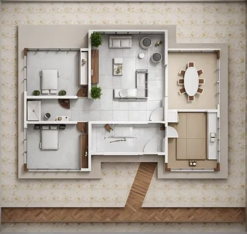 a cutout of a modern living area showing the two bedroom,floorplan home,habitaciones,apartment,an apartment,house floorplan,shared apartment,floorplans,floorplan,apartment house,appartement,floor plan