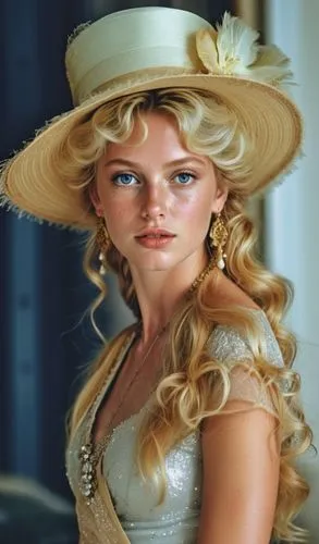 a woman in a hat looking at the camera,connie stevens - female,bardot,brigitte bardot,countrywomen,the hat-female,eleniak,Photography,General,Realistic