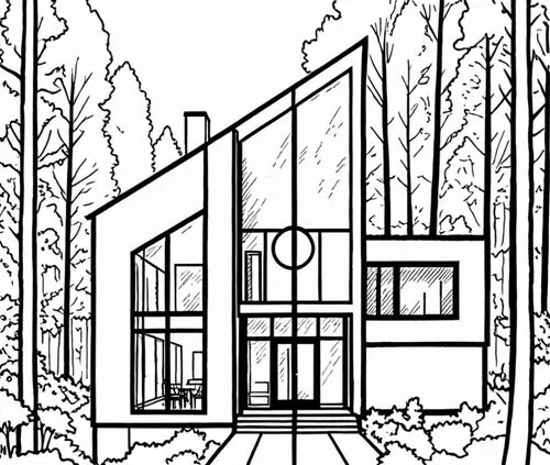 coloring pages,coloring page,voysey,houses clipart,house drawing,esherick,forest house,line drawing,mono-line line art,sketchup,house in the forest,mid century house,arrow line art,nordli,inking,penci